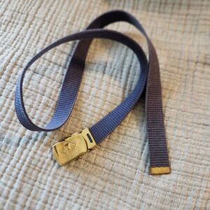 Vintage Cub Scouts BSA Belt Youth Solid Brass Buckle Navy Blue Boy Scouts USA